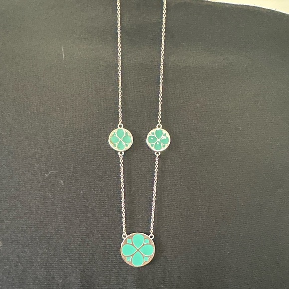 NWOT turquoise and silver tone necklace. 16 inches long with 3 inch extender - Picture 2 of 4